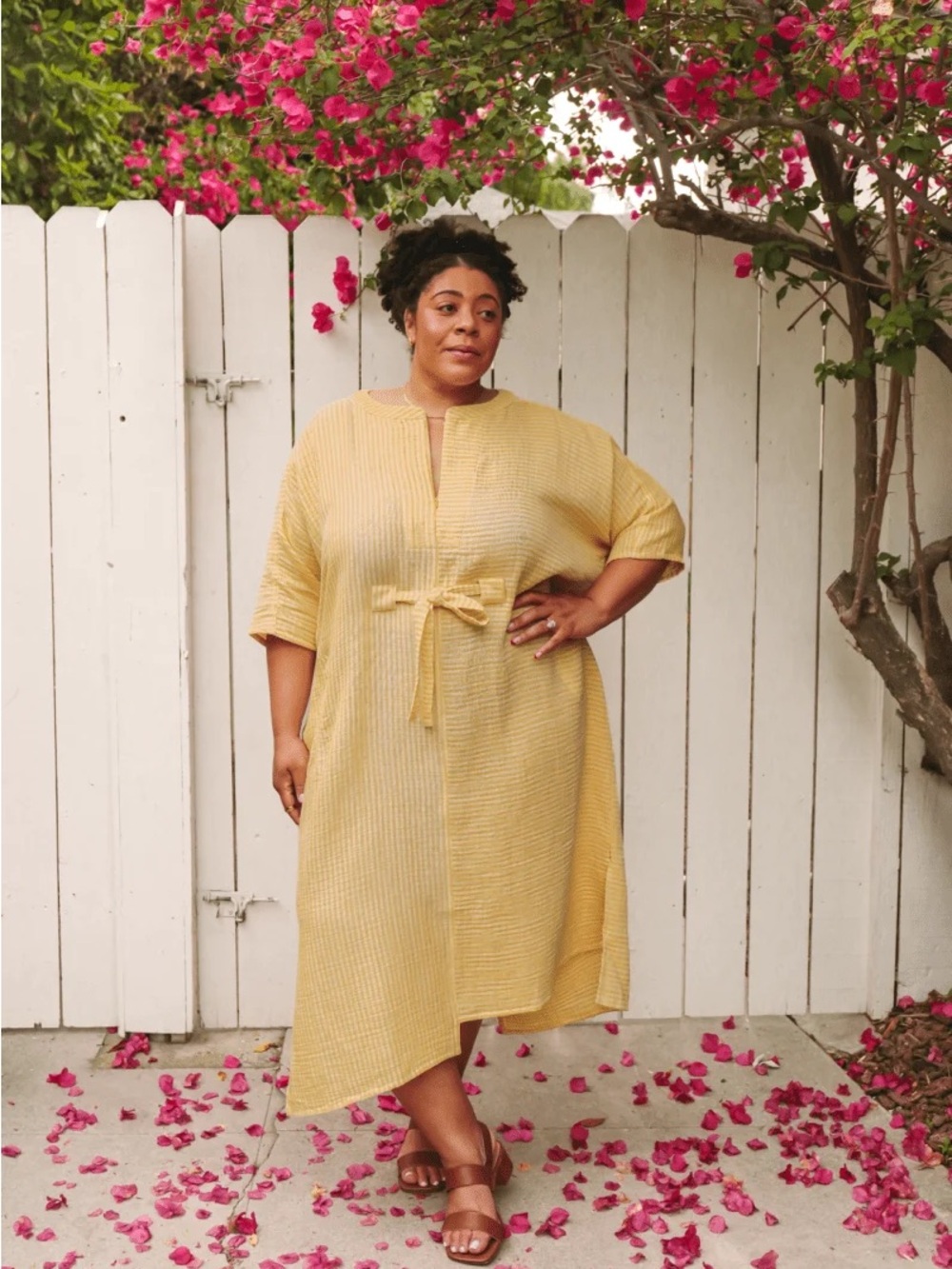 Oddbird Women’s Yellow Striped Ruya Tunic